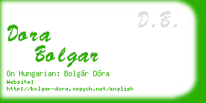 dora bolgar business card